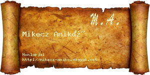 Mikecz Anikó névjegykártya