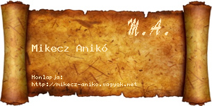 Mikecz Anikó névjegykártya